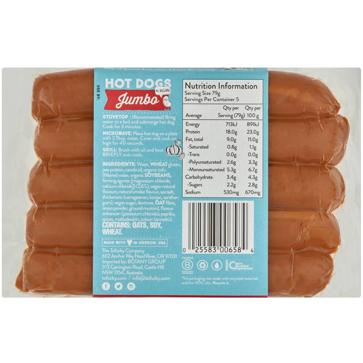 Tofurky Jumbo Hot Dogs 397g Woolworths