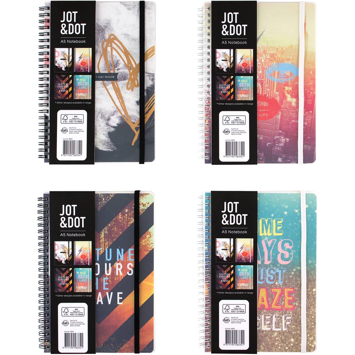 Jot & Dot A5 Fashion Notebook 160 Pages Each | Woolworths