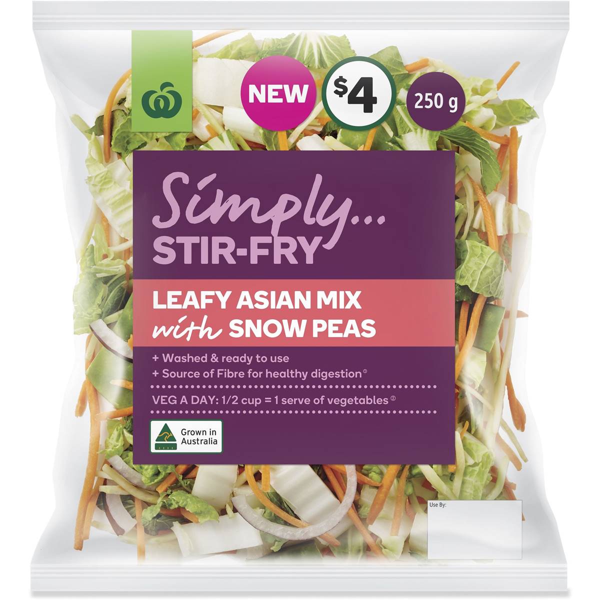 Woolworths Stir Fry Leafy Asian Mix With Snow Pea 250g | Woolworths
