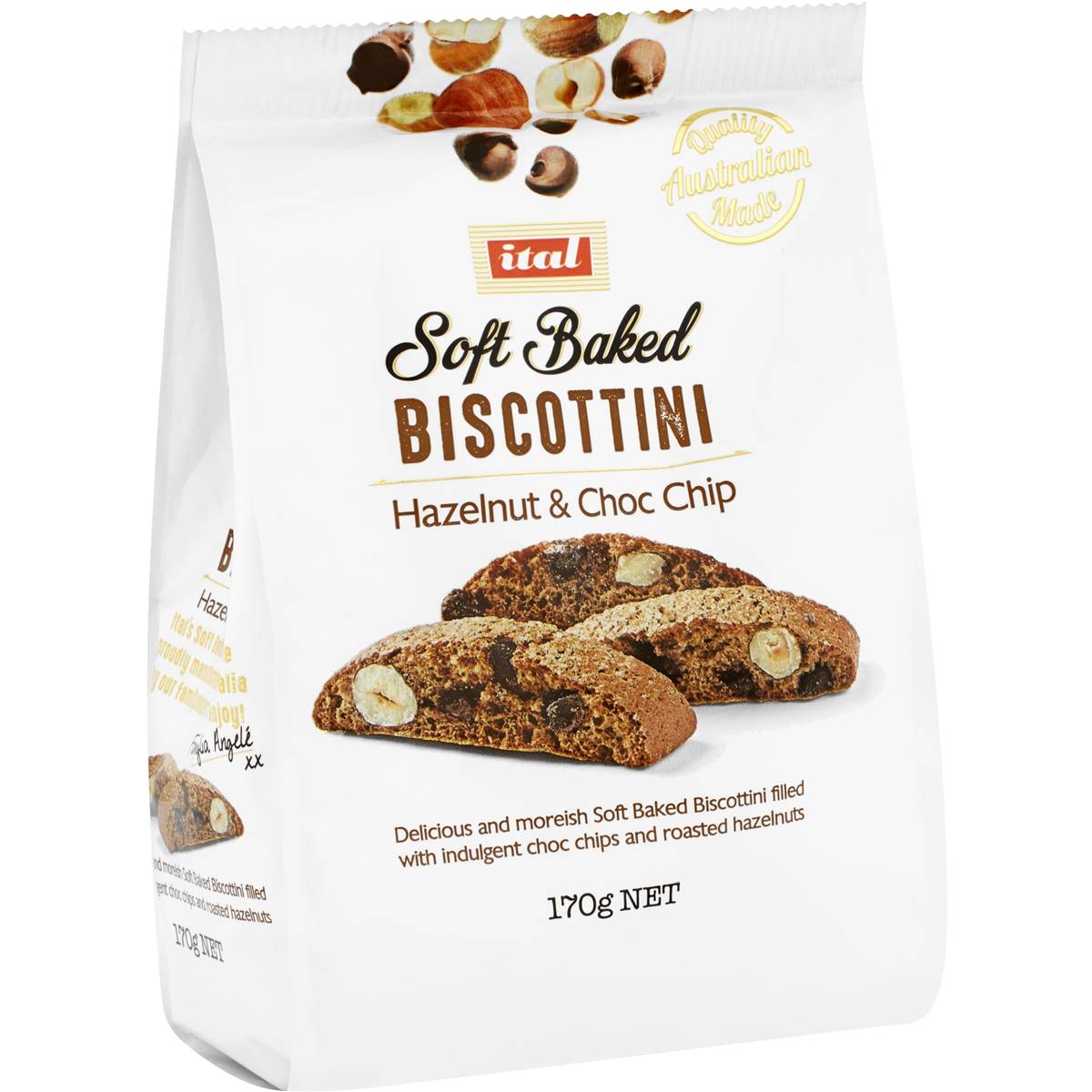 Ital Soft Baked Biscotti Hazelnut & Choc Chip 170g Woolworths