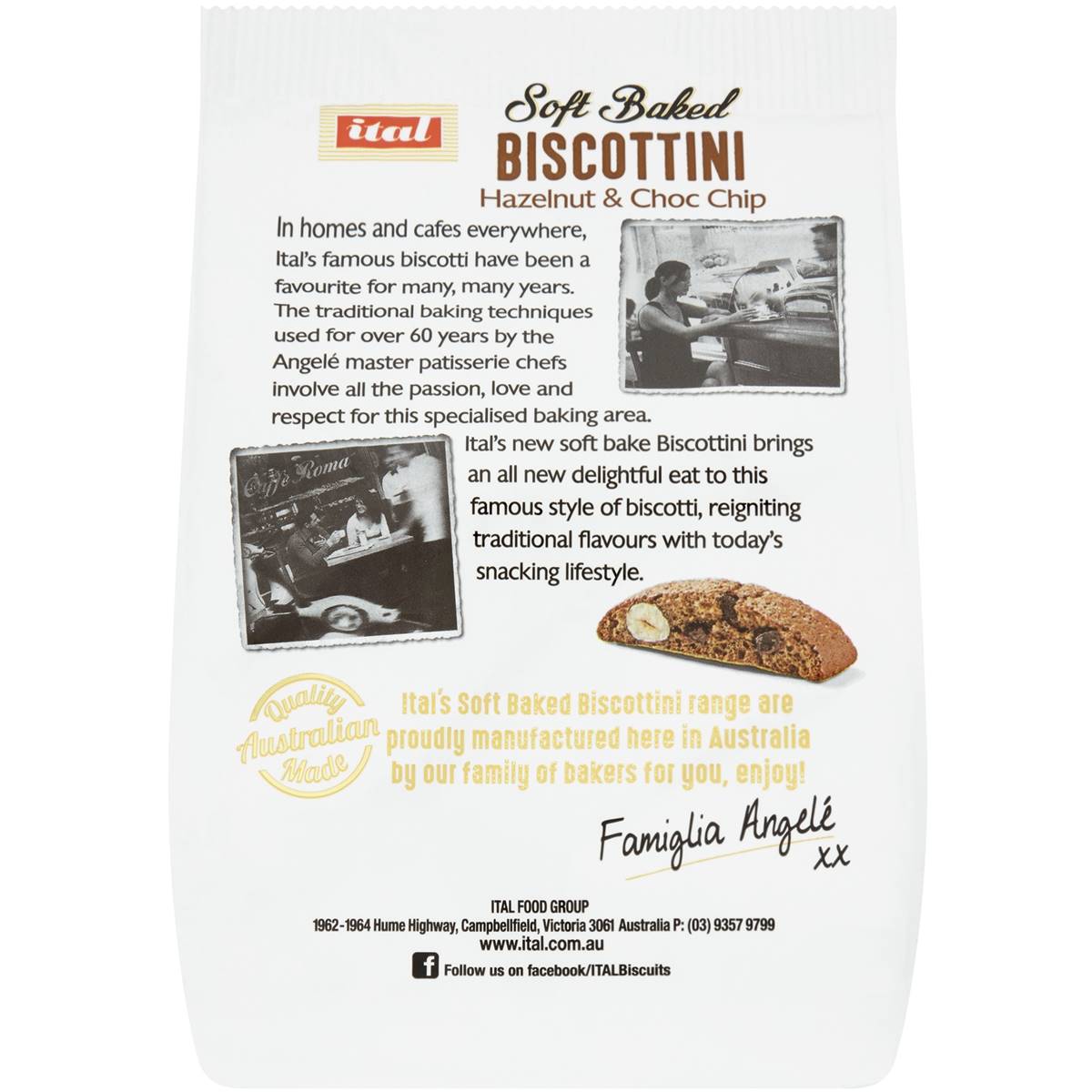 Ital Soft Baked Biscotti Hazelnut & Choc Chip 170g Woolworths