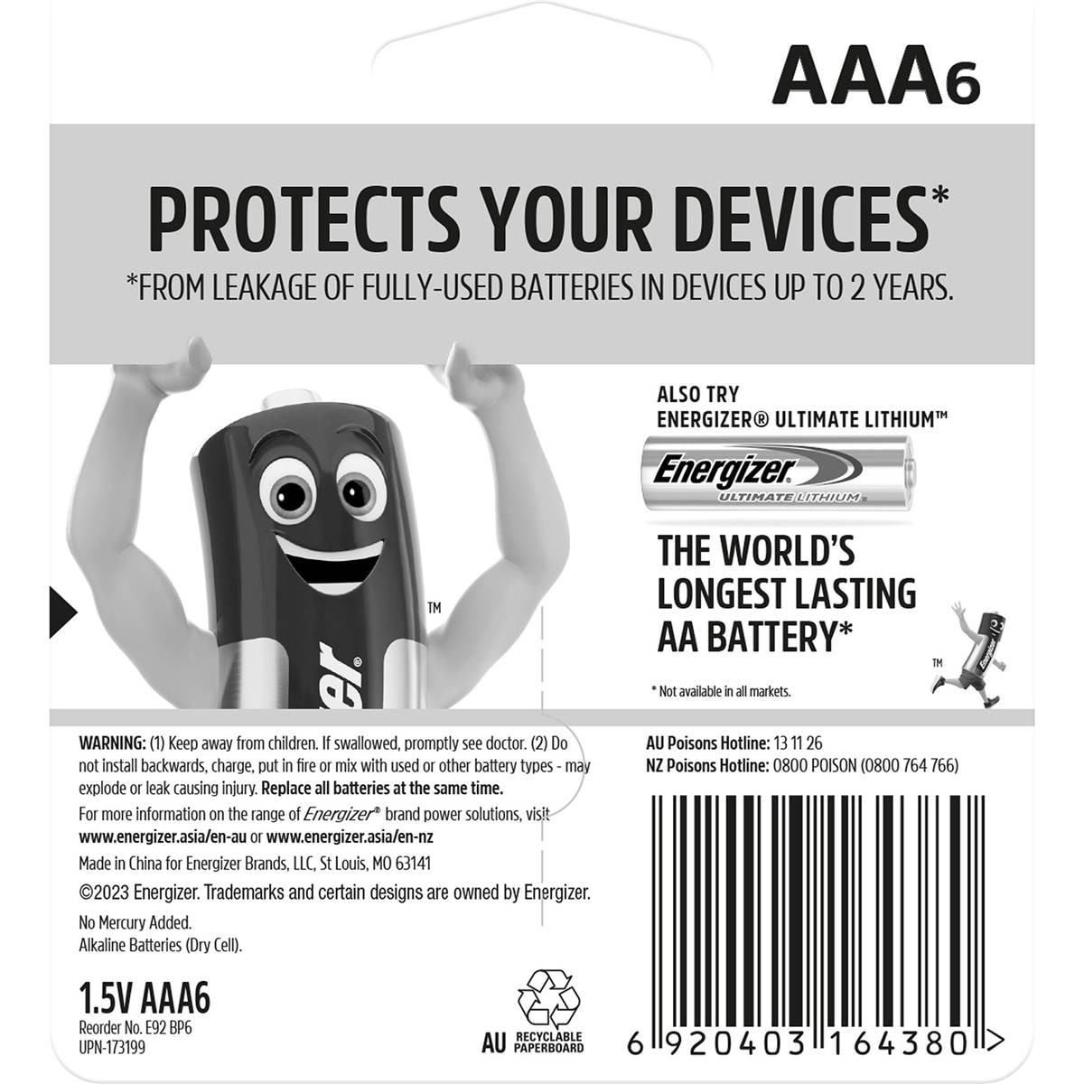 Energizer Max Aaa Batteries 6 Pack Woolworths