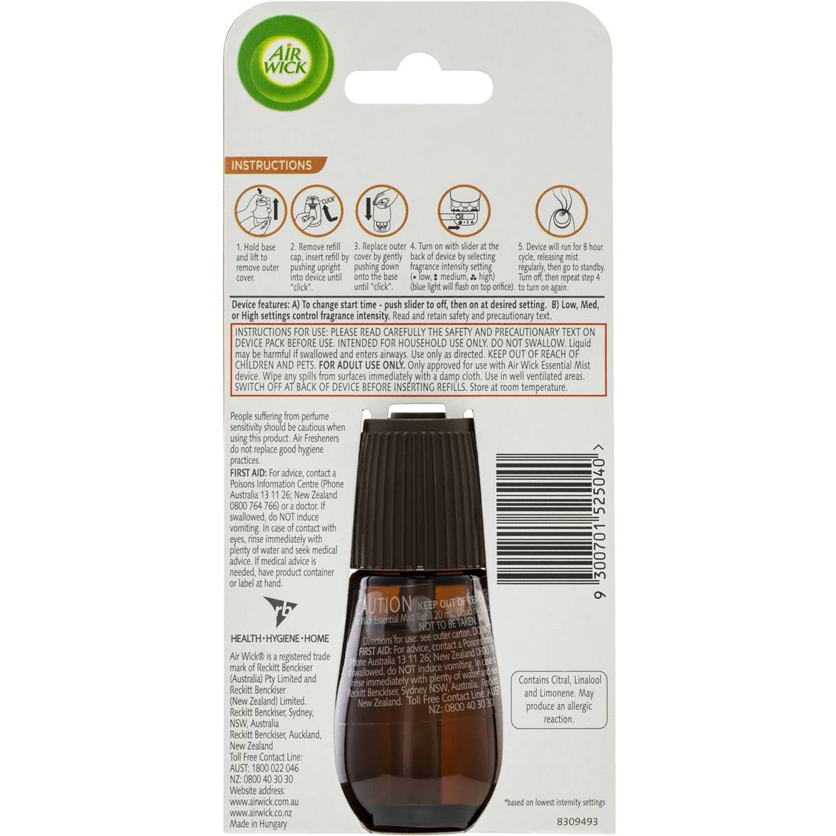 Air Wick Essential Mist Refill Mandarin & Sweet Orange 20ml Woolworths