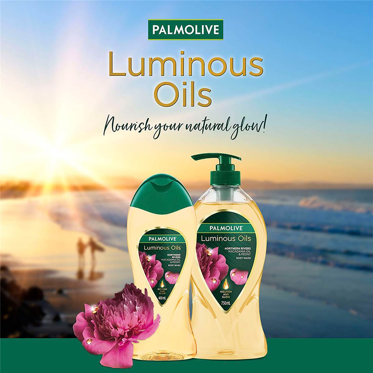 Palmolive Body Wash Shower Gel Luminous Oils Macadamia Oil 400ml