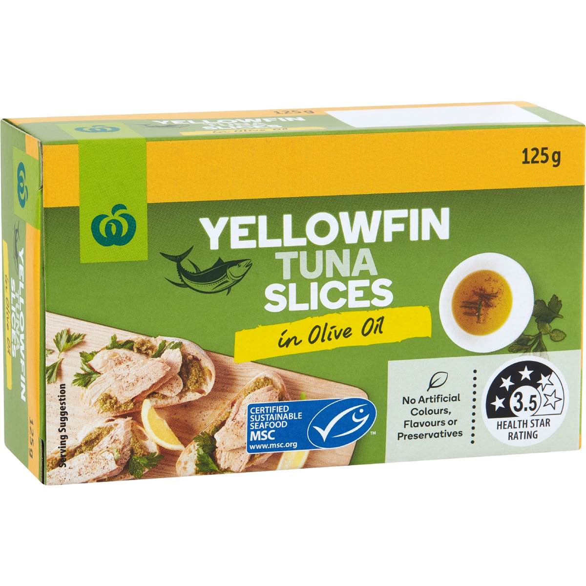 Woolworths Yellowfin Tuna Slices In Olive Oil 125g Woolworths