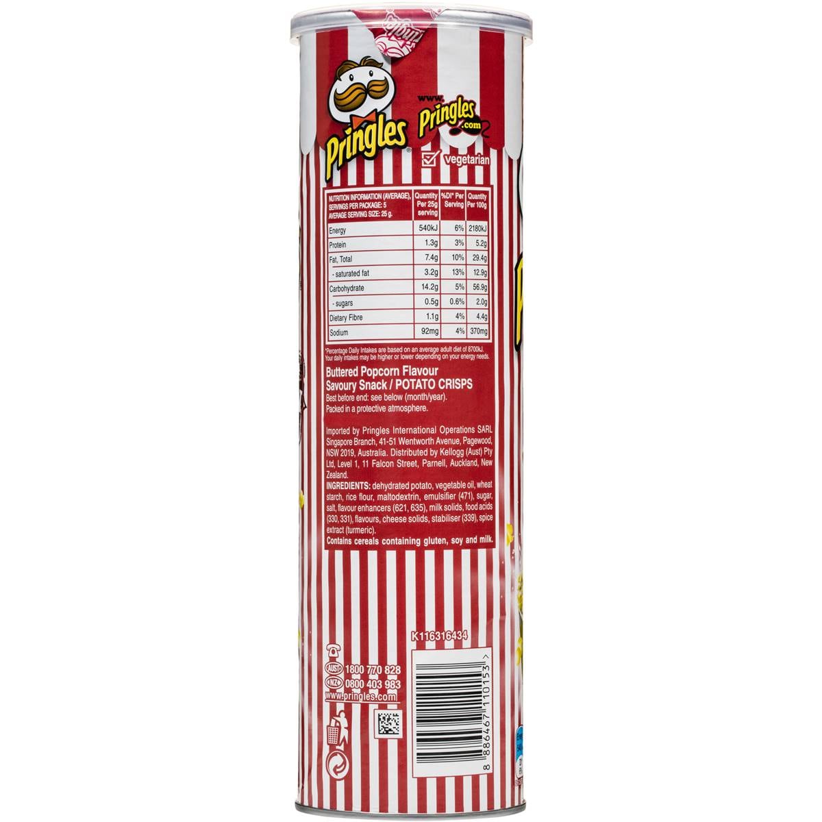 Pringles Butter Popcorn Chips 134g Woolworths