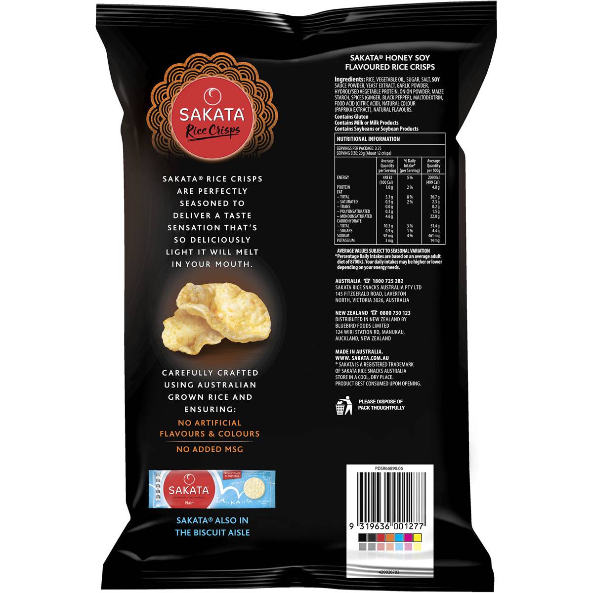 Sakata Crisps Honey Soy 75g Woolworths