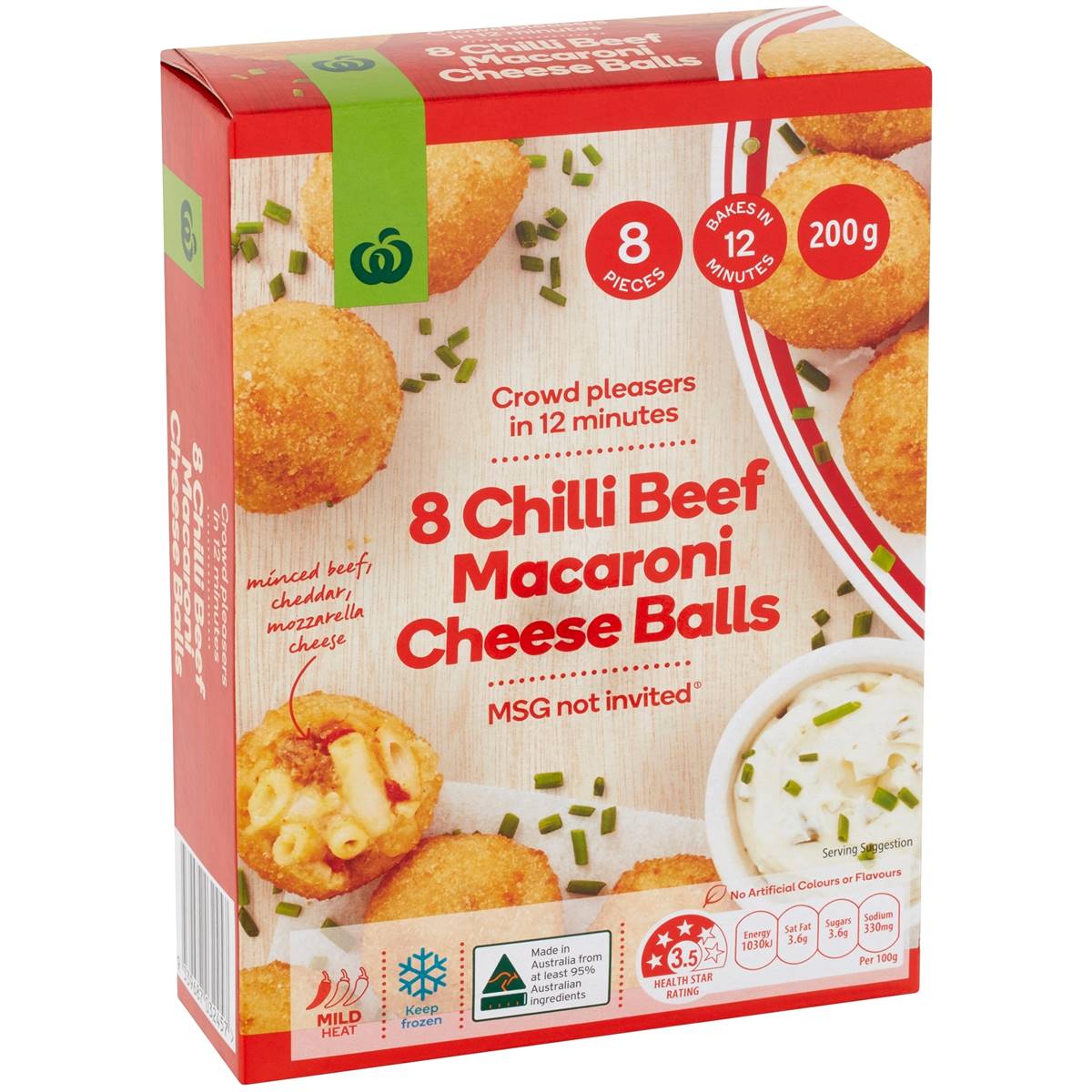 Woolworths Chilli Beef Macaroni Cheese Balls 200g Woolworths