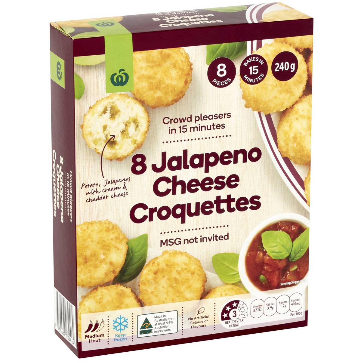 Woolworths Cheese & Jalapeno Croquettes 240g Woolworths