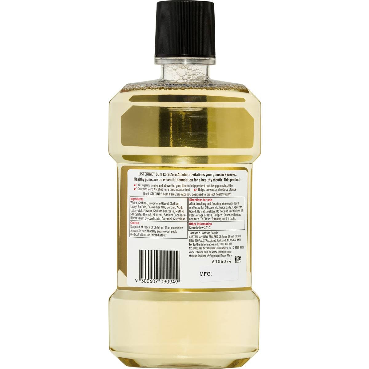 Listerine Gum Care Zero Alcohol Mouthwash 500ml Woolworths