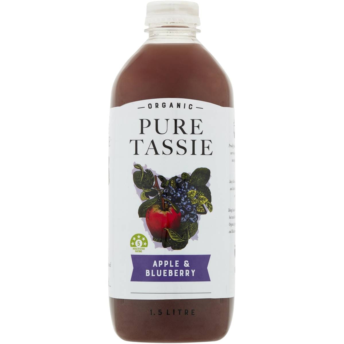 Pure Tassie Organic Apple & Blueberry Long Life Juice 1.5l Woolworths
