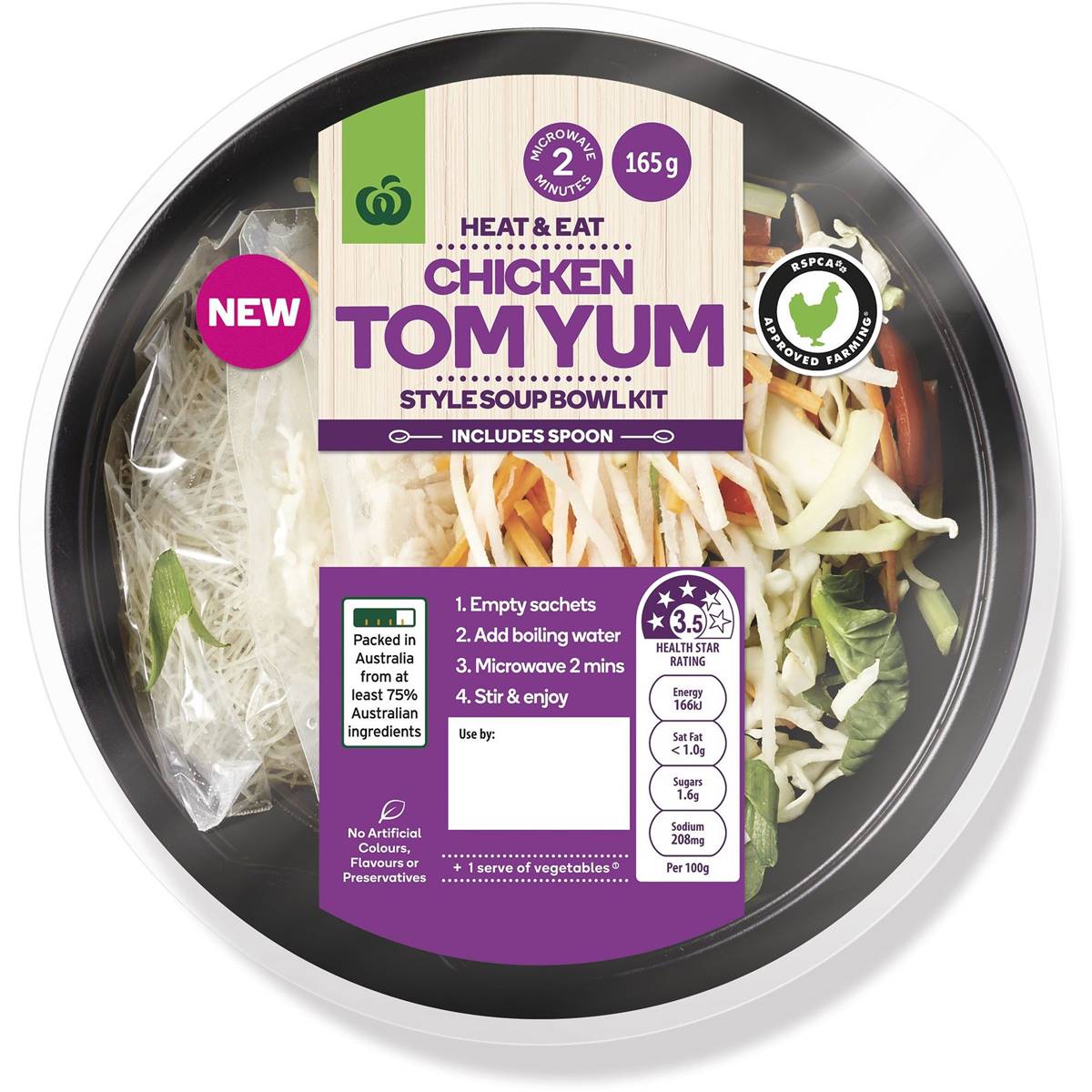 Woolworths Chicken Tom Yum Soup Bowl 165g | Woolworths