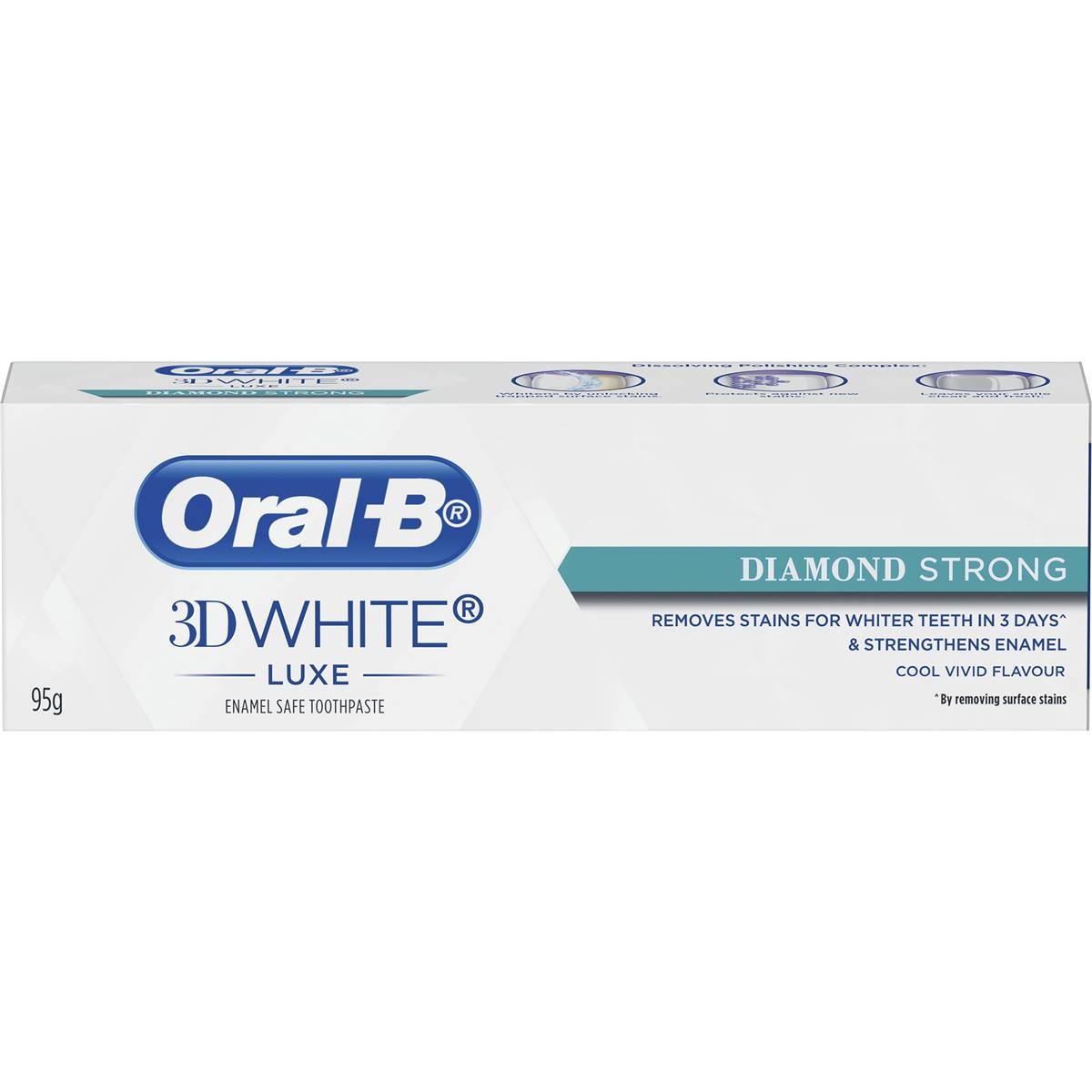 Oral-b 3d White Luxe Diamond Strong Fluoride Whitening Toothpaste 95g ...