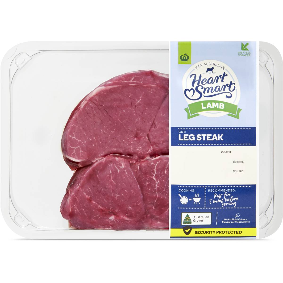 Woolworths Lamb Leg Steak Heart Smart 250g 450g Woolworths