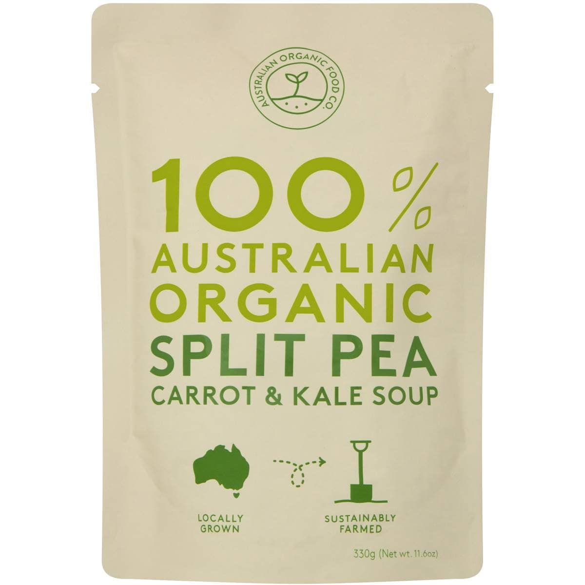 Australian Organic Food Co Split Pea Carrot & Kale Soup 330g Woolworths