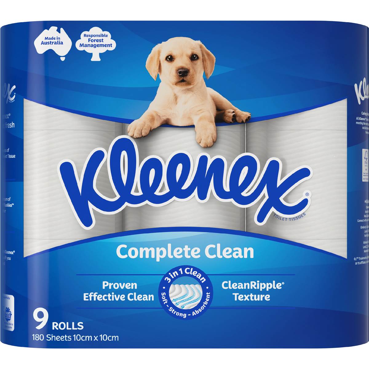 Kleenex Complete Clean Toilet Paper Toilet Tissue 9 Pack Woolworths