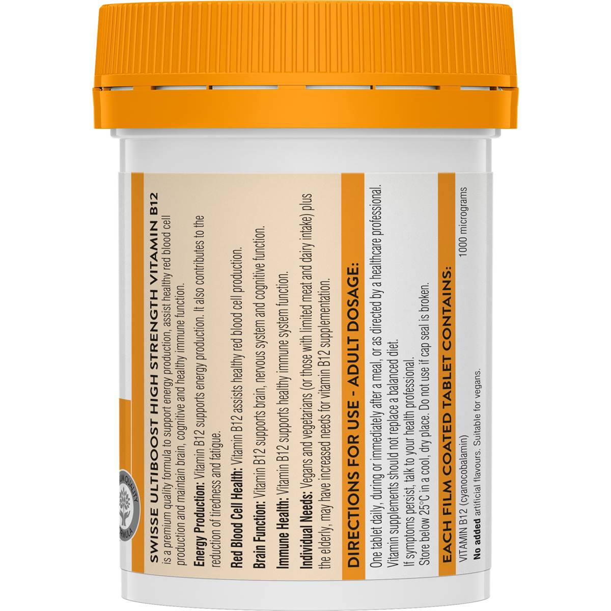 Swisse Ultiboost High Strength Vitamin B12 Tablets 60 Pack Woolworths