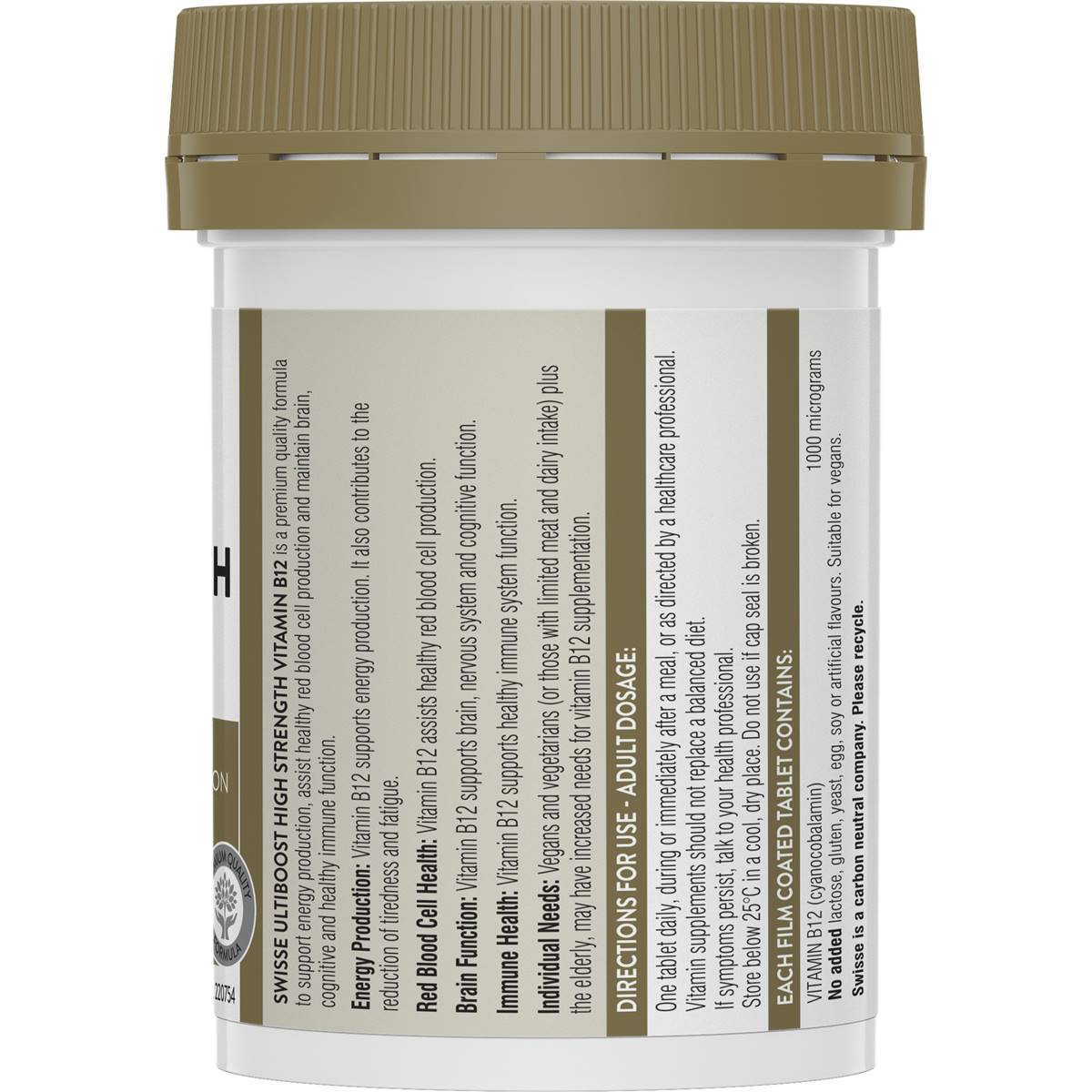 Swisse Ultiboost High Strength Vitamin B12 Tablets 60 Pack Woolworths