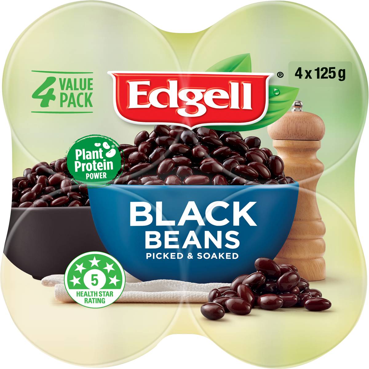 Edgell Black Beans 125g X4 Pack Woolworths