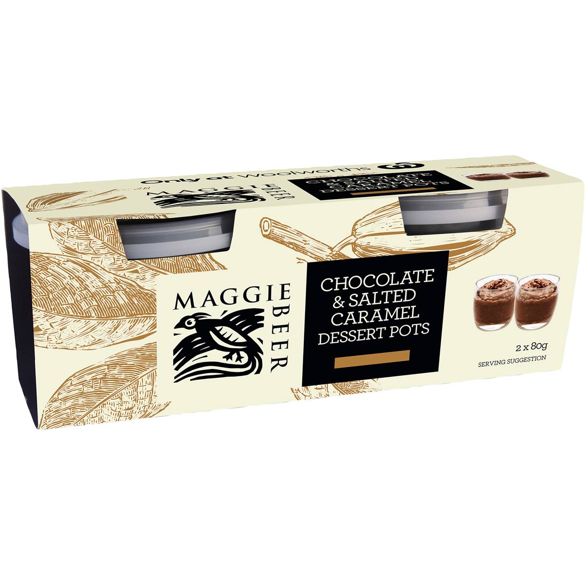 Maggie Beer Chocolate & Salted Caramel Dessert Pots 2 Pack Woolworths