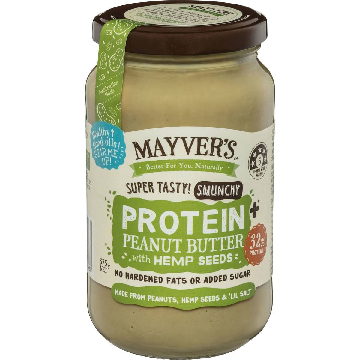 Mayver's Smunchy Protein Plus Hemp Seed Peanut Butter 375g Woolworths