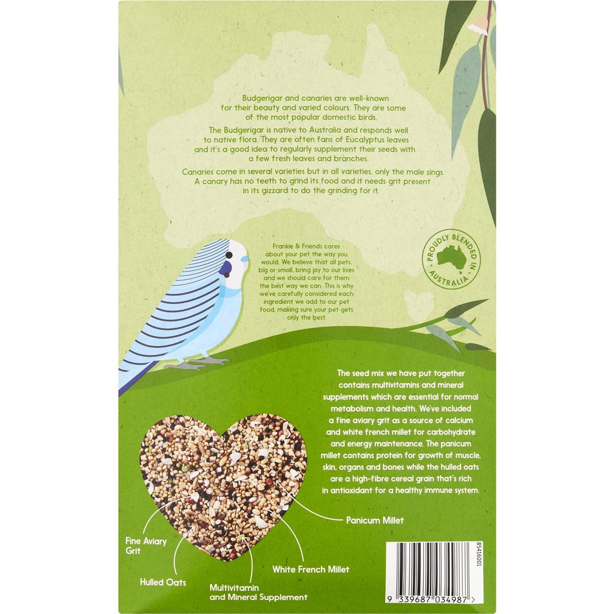 Frankie & Friends Budgie & Canary Bird Seed Mix 2kg Woolworths