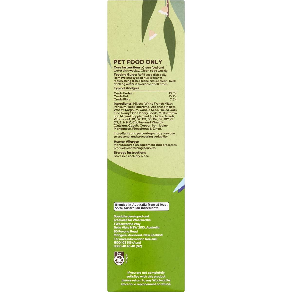 Frankie & Friends Budgie & Canary Bird Seed Mix 2kg Woolworths