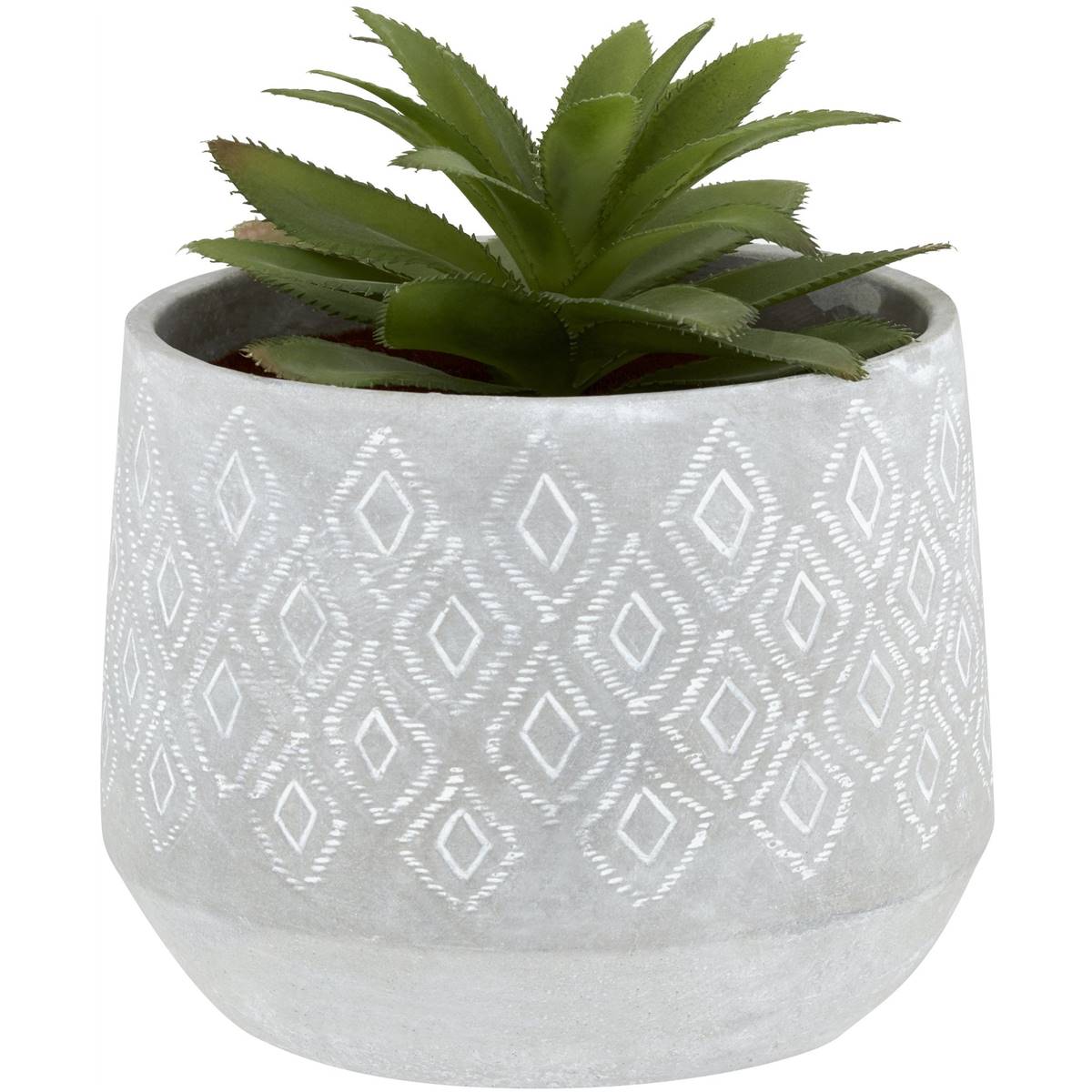Inspire Cement Flower Pot With Artificial Plant Each Woolworths