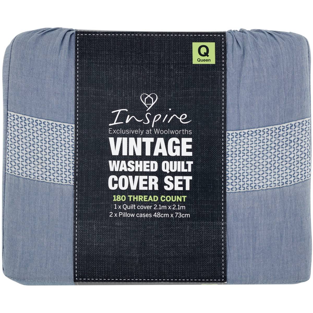 Inspire Vintage Wash Set Queen Bed