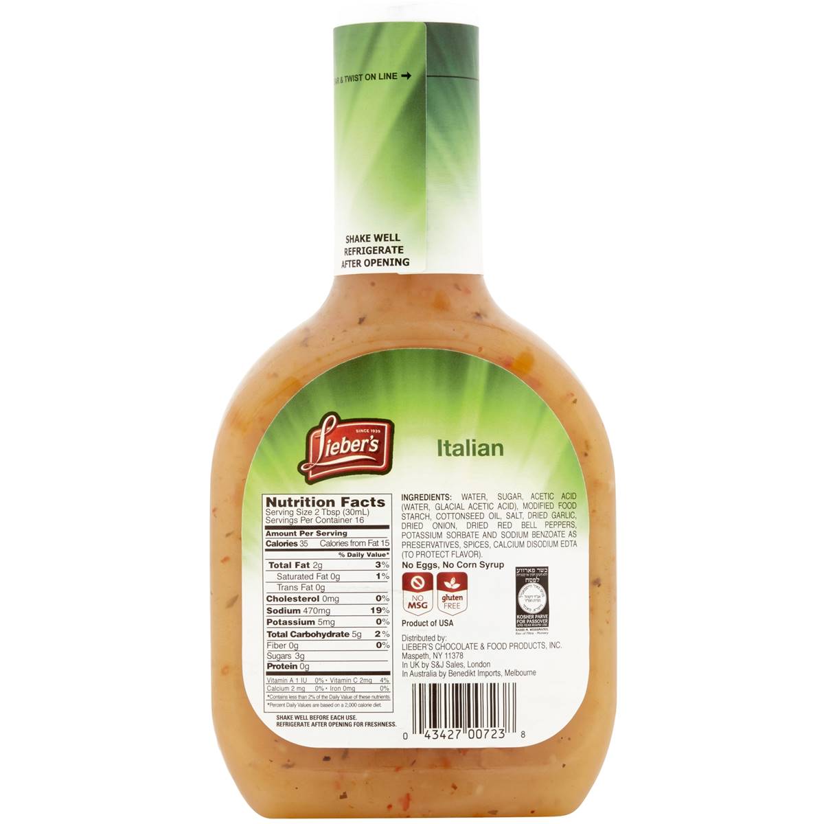 Liebers Italian Dressing 453g Woolworths