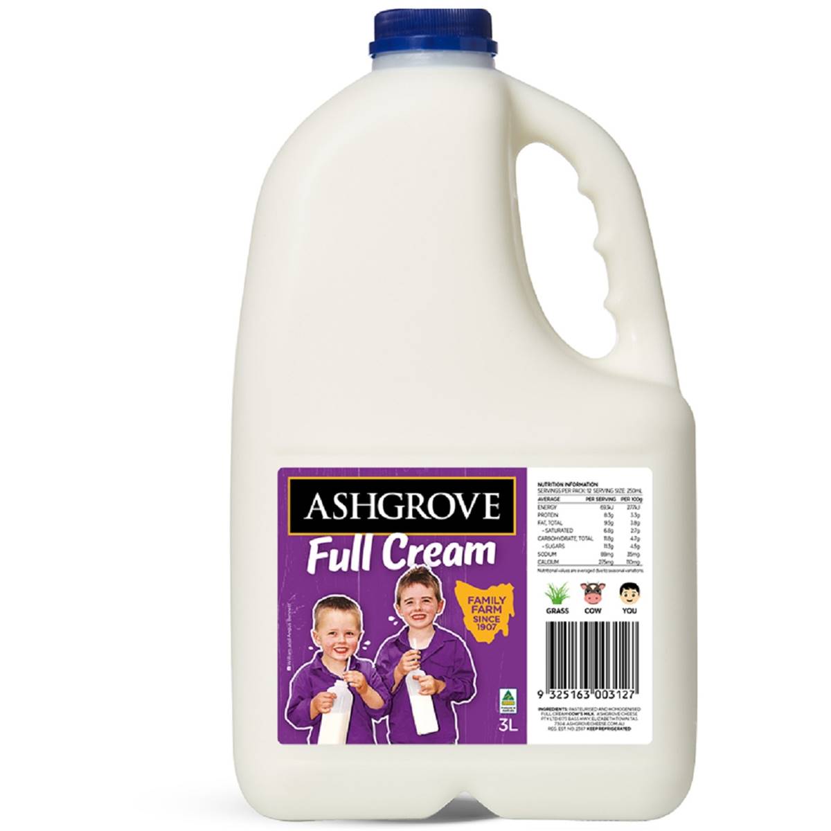 Ashgrove Full Cream Milk 3l Woolworths