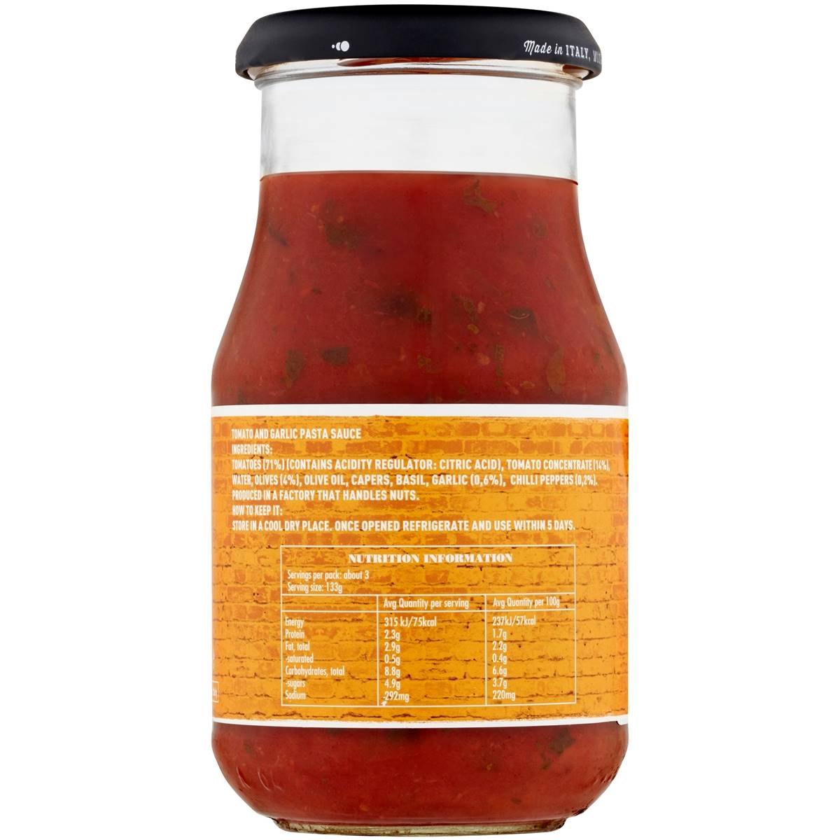 Jamie Oliver Tomato & Garlic Pasta Sauce 400g | Woolworths