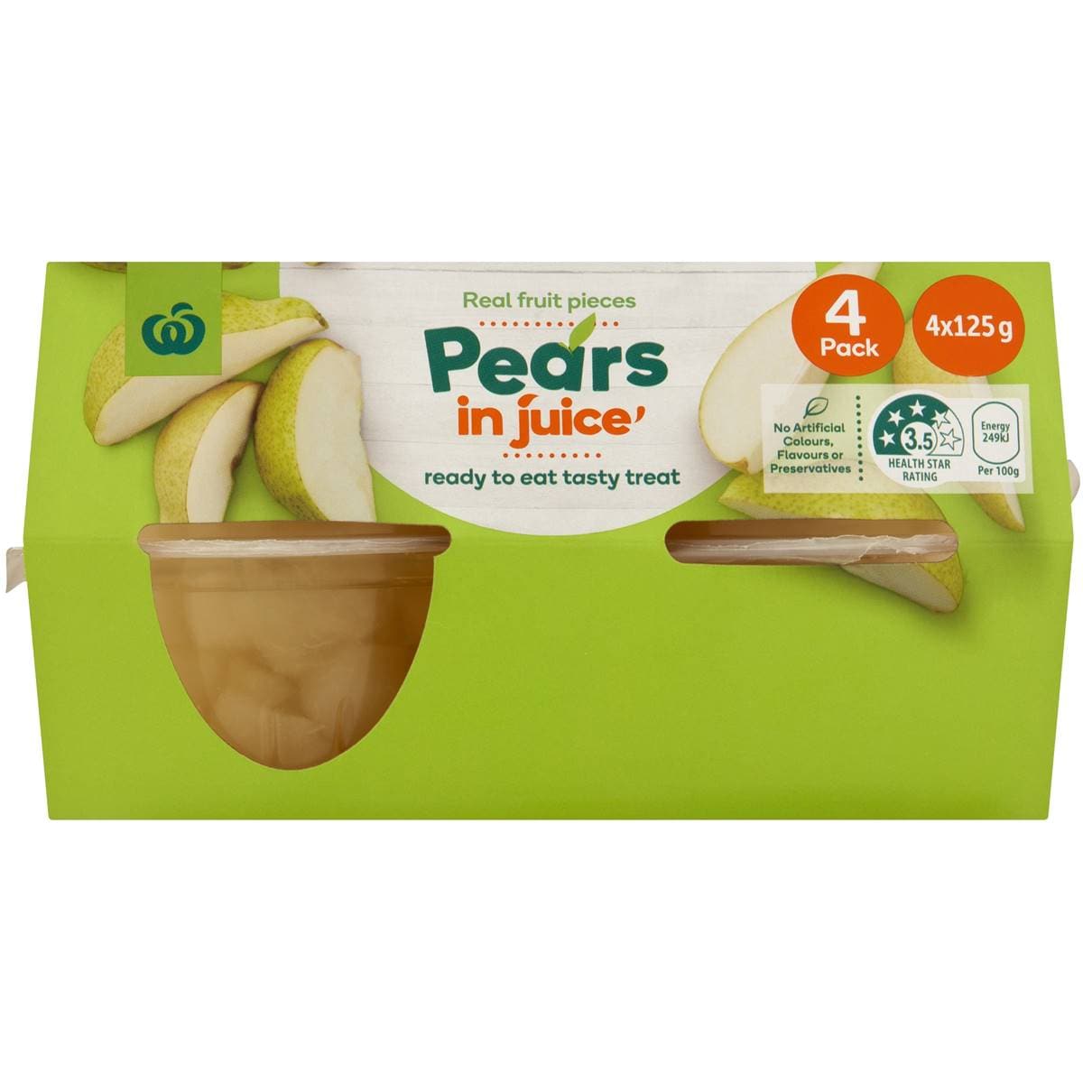 Woolworths Pear In Juice Cups 4 Pack Woolworths