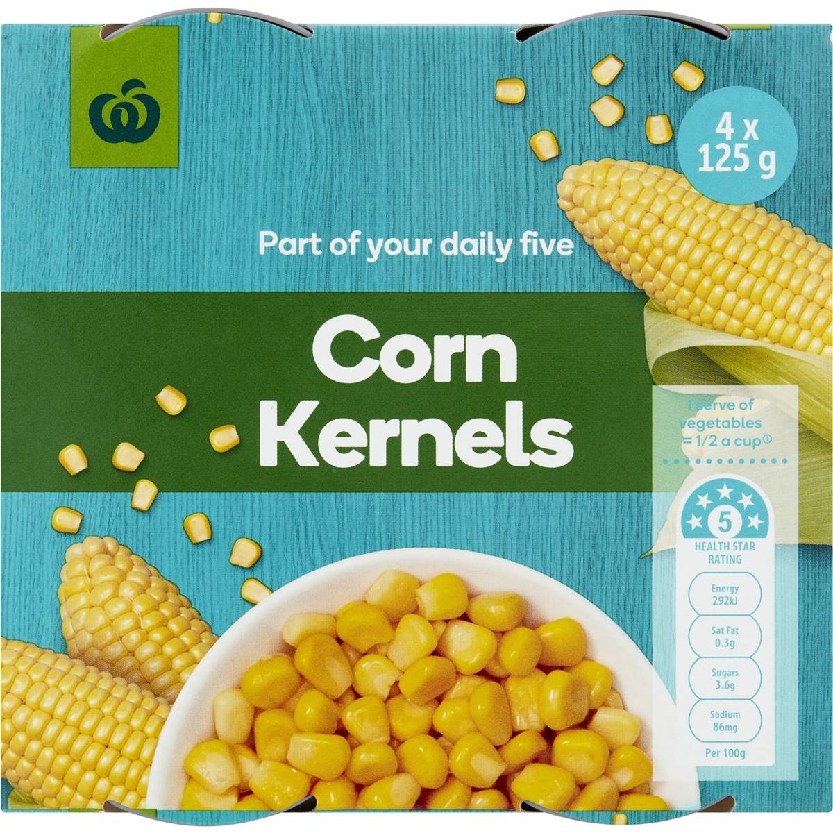Woolworths Canned Corn Kernels 4x125g Woolworths