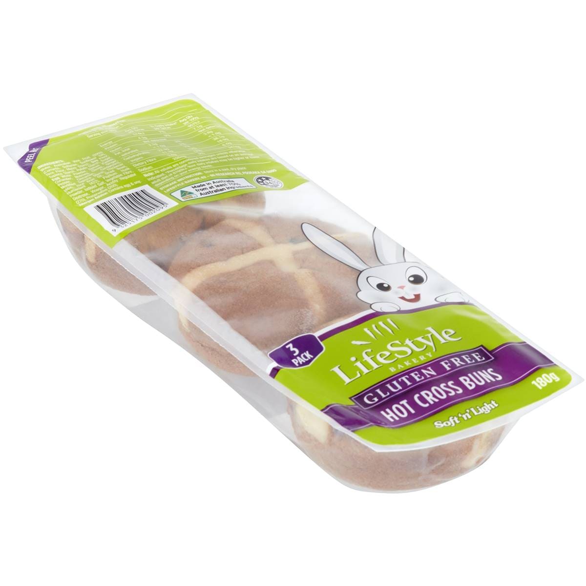 Lifestyle Bakery Hot Cross Buns Gluten Free 3x180g Woolworths