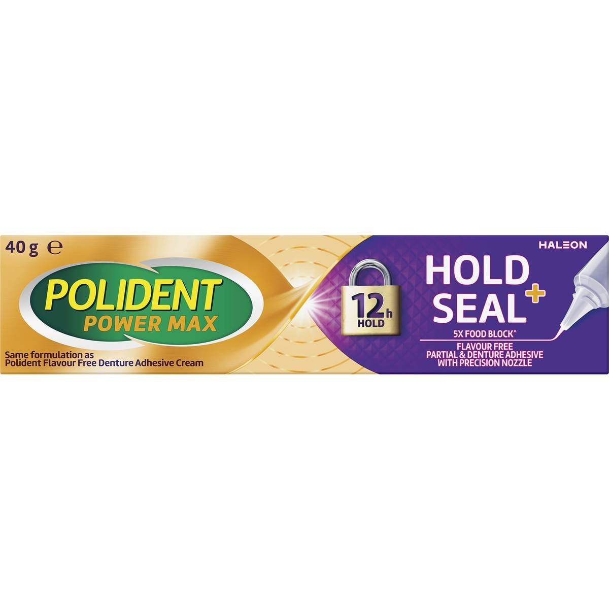 Polident Hold & Seal Adhesive Cream For Dentures & Partials 40g