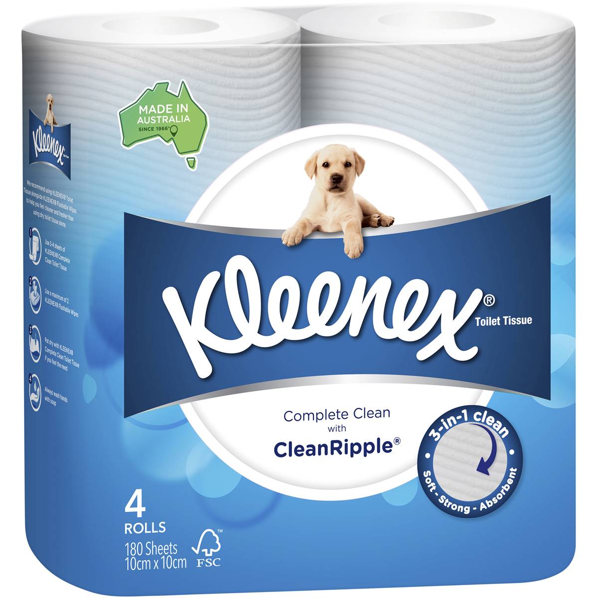 Kleenex Complete Clean Toilet Tissues 4 Pack Woolworths