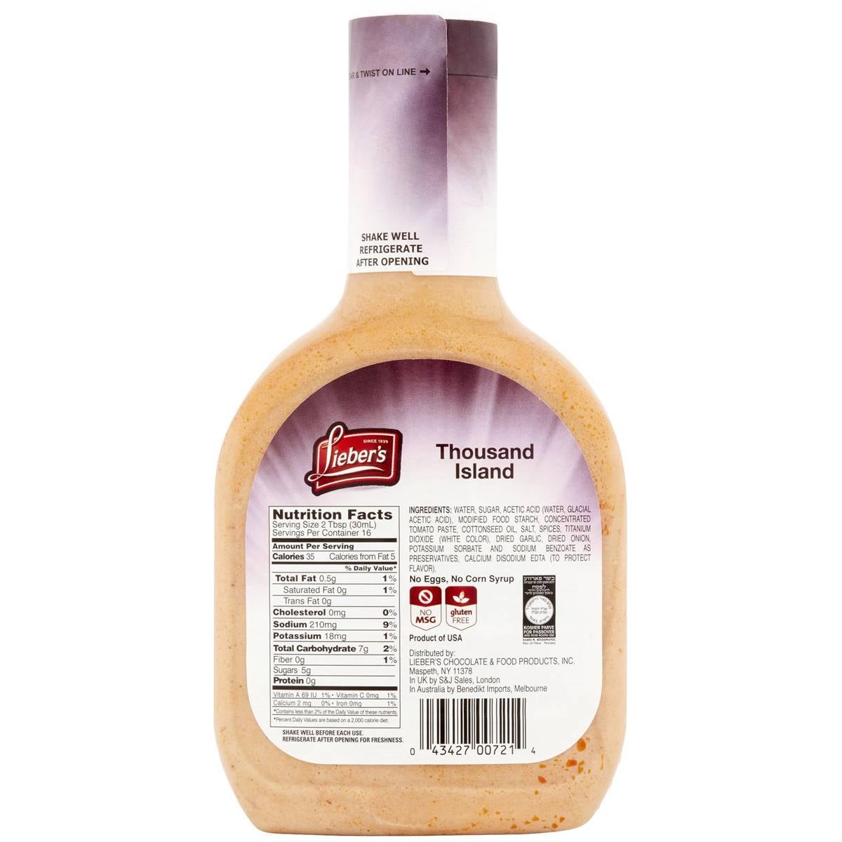 Liebers 1000 Island Dressing 453g Woolworths