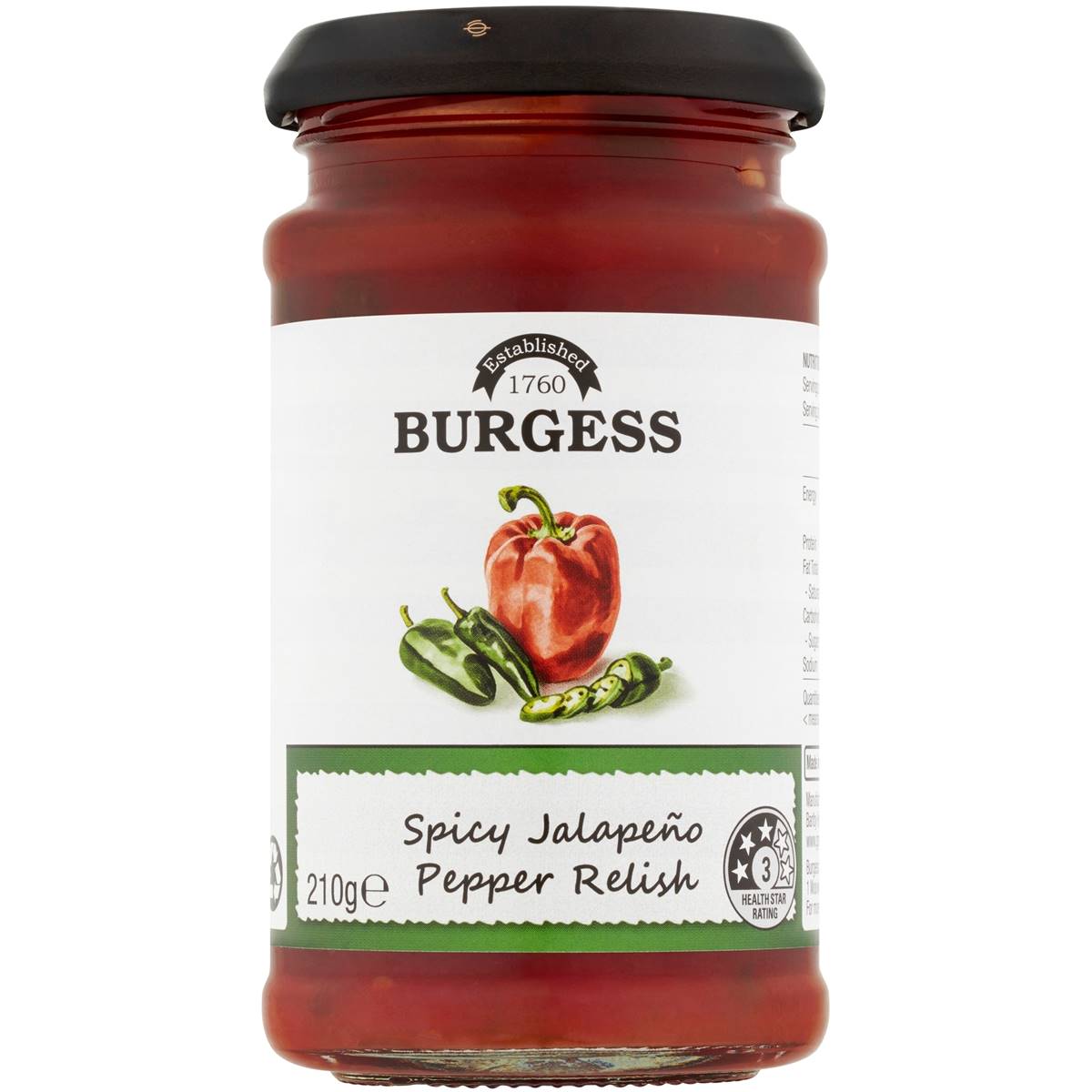 Burgess Spicy Jalapeno Pepper Relish 210g Woolworths