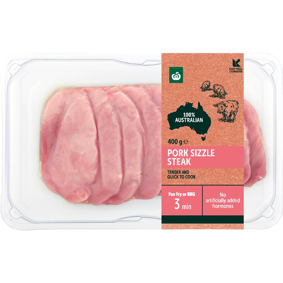 Woolworths Pork Sizzle Steak 400g Woolworths
