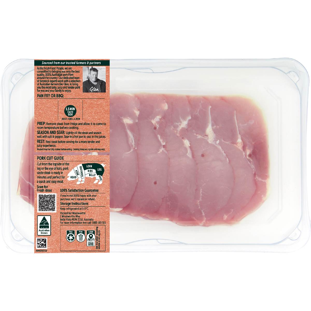 Woolworths Pork Sizzle Steak 400g Woolworths
