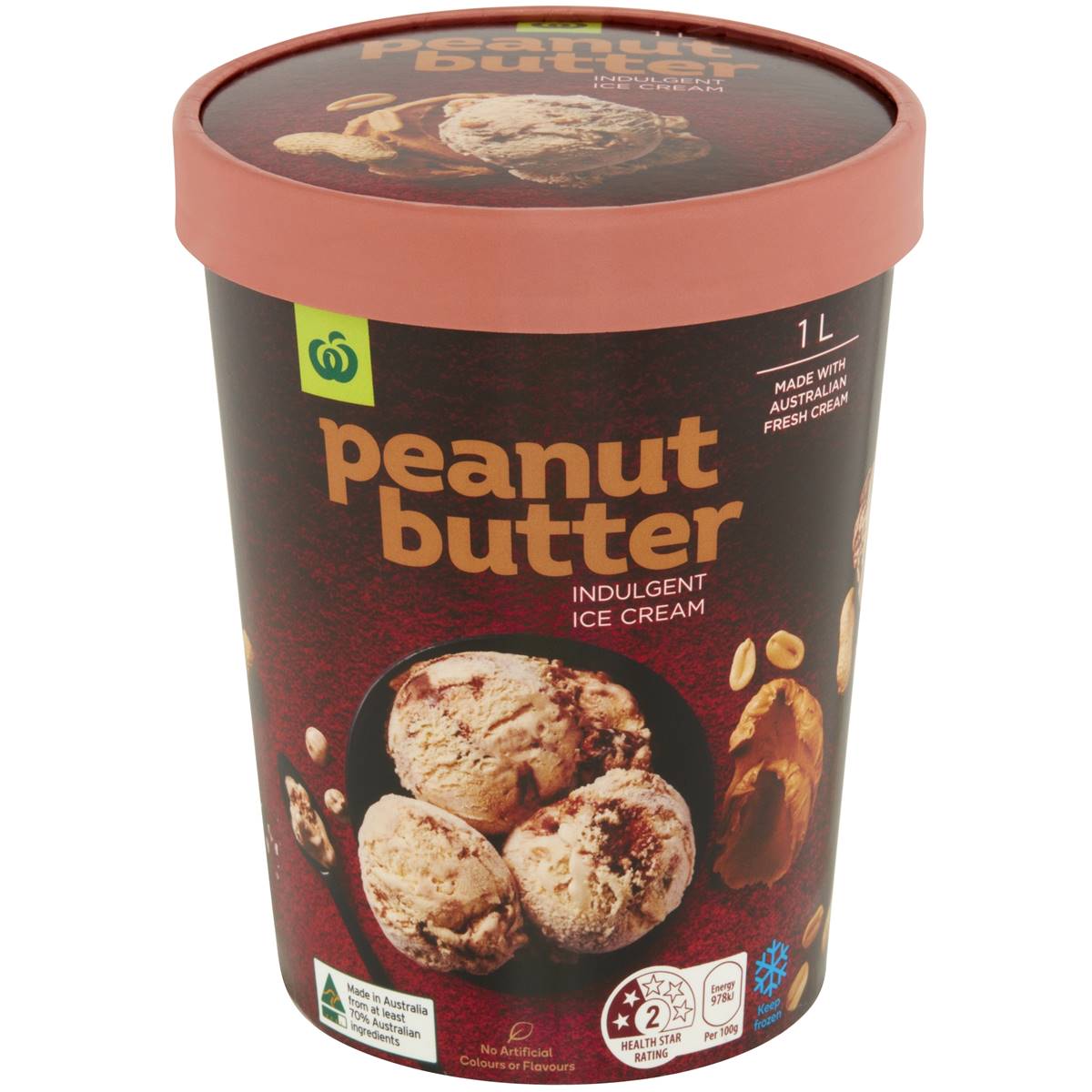 Woolworths Peanut Butter And Salted Chocolate Ice Cream 1l Woolworths 0902