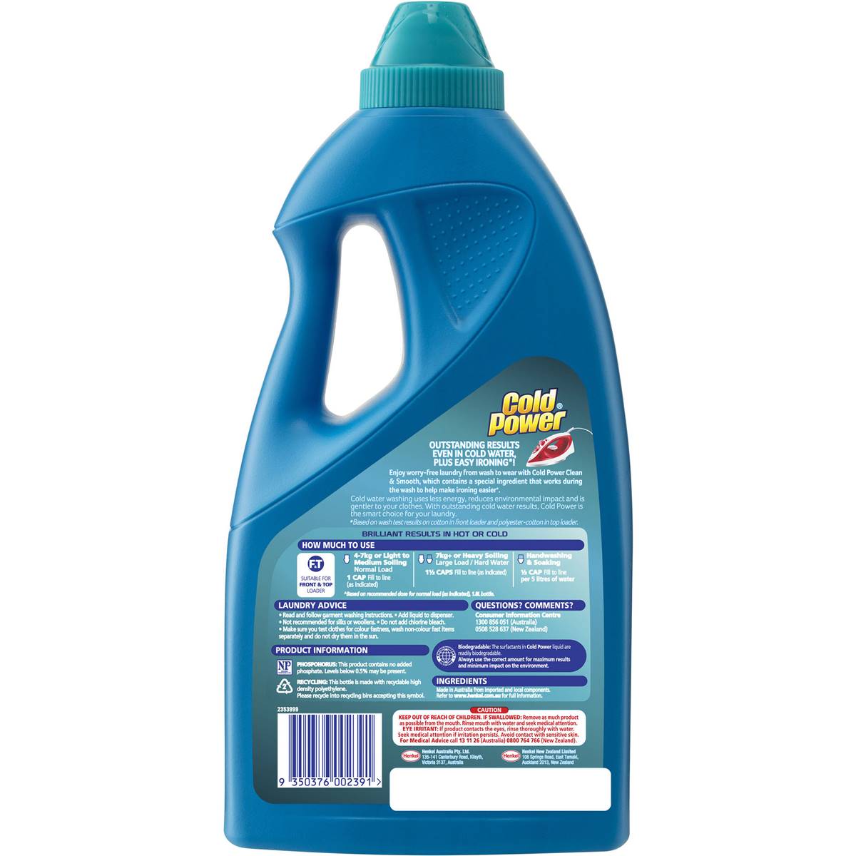 Cold Power Clean & Smooth Front & Top Loader 1.8l Woolworths