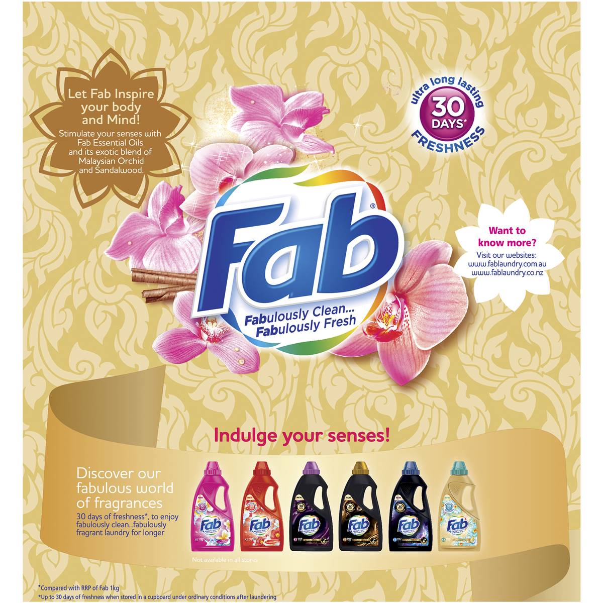 Fab Essential Oils Laundry Detergent Powder Orchid 1.8kg Woolworths