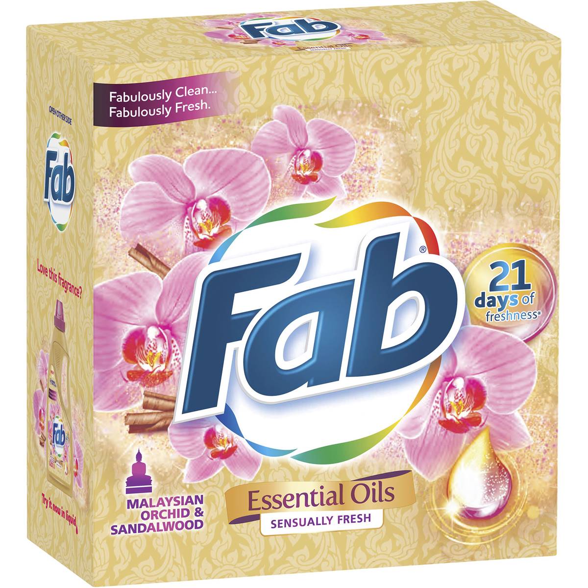 Fab Essential Oils Laundry Detergent Powder Orchid 1.8kg Woolworths