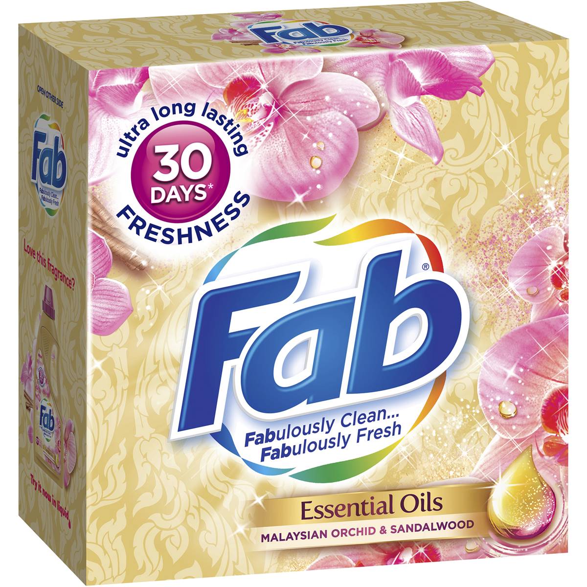 Fab Essential Oils Laundry Detergent Powder Orchid 1.8kg Woolworths