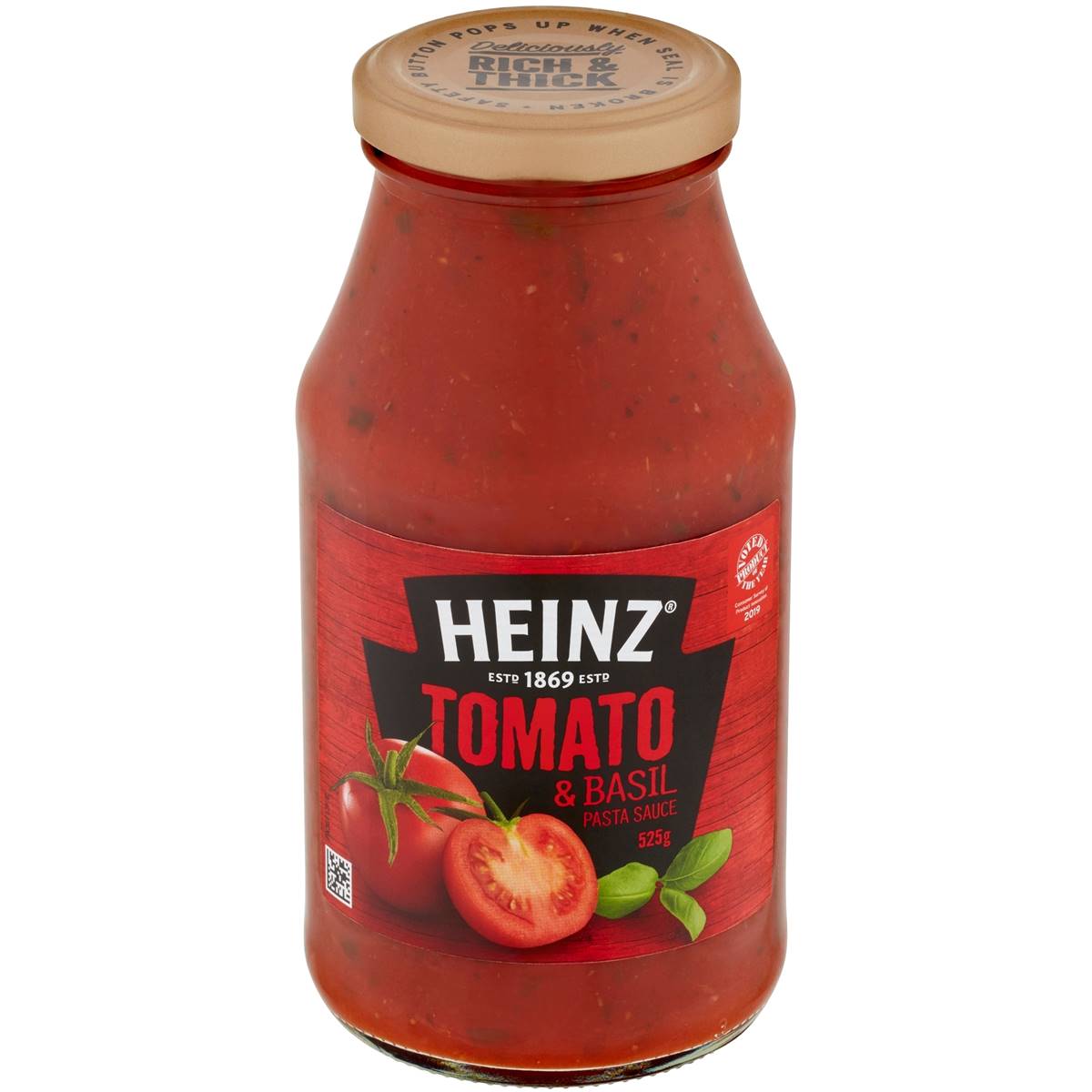 Heinz Pasta Sauce Tomato & Basil 525g | Woolworths