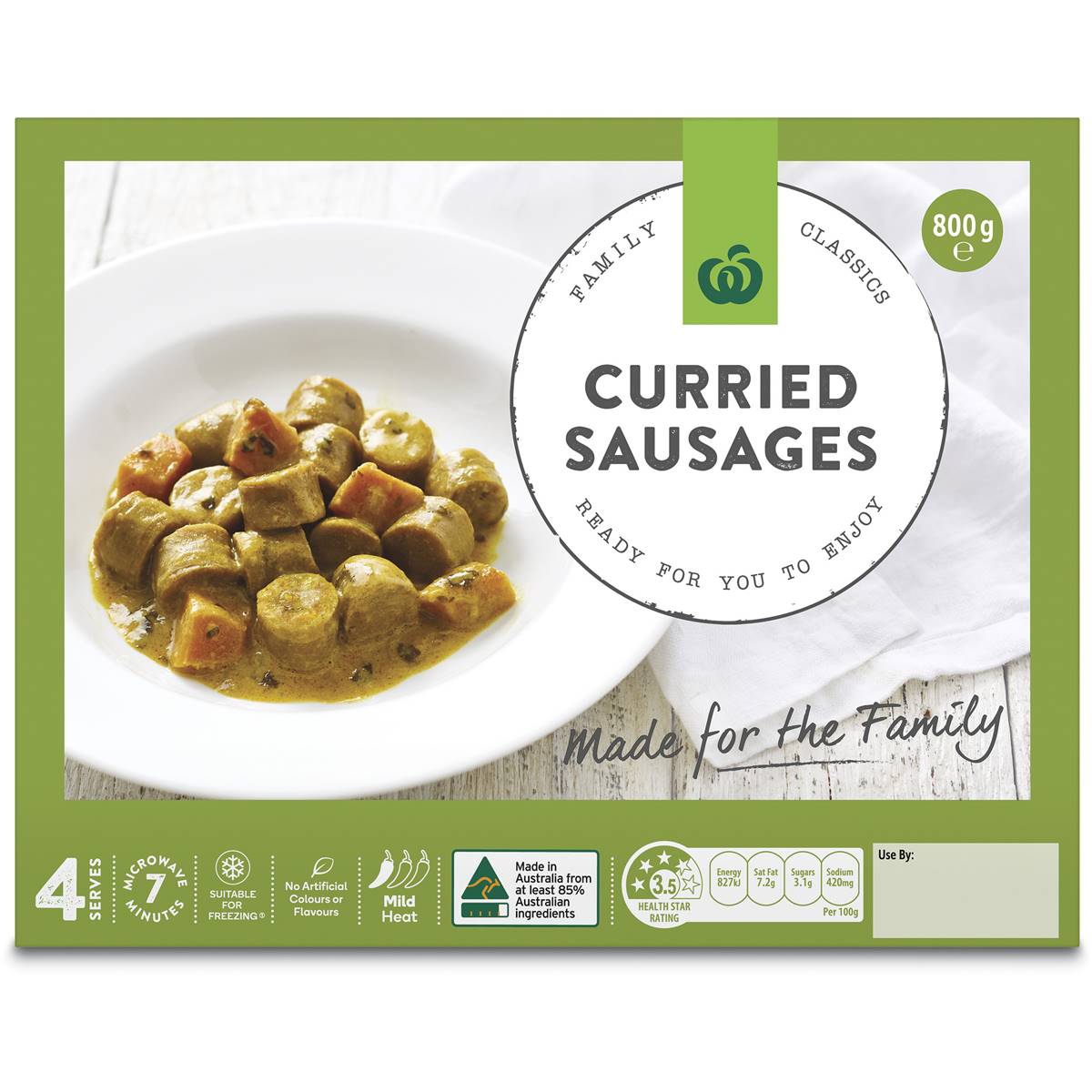 Woolworths Curried Sausages 800g Woolworths
