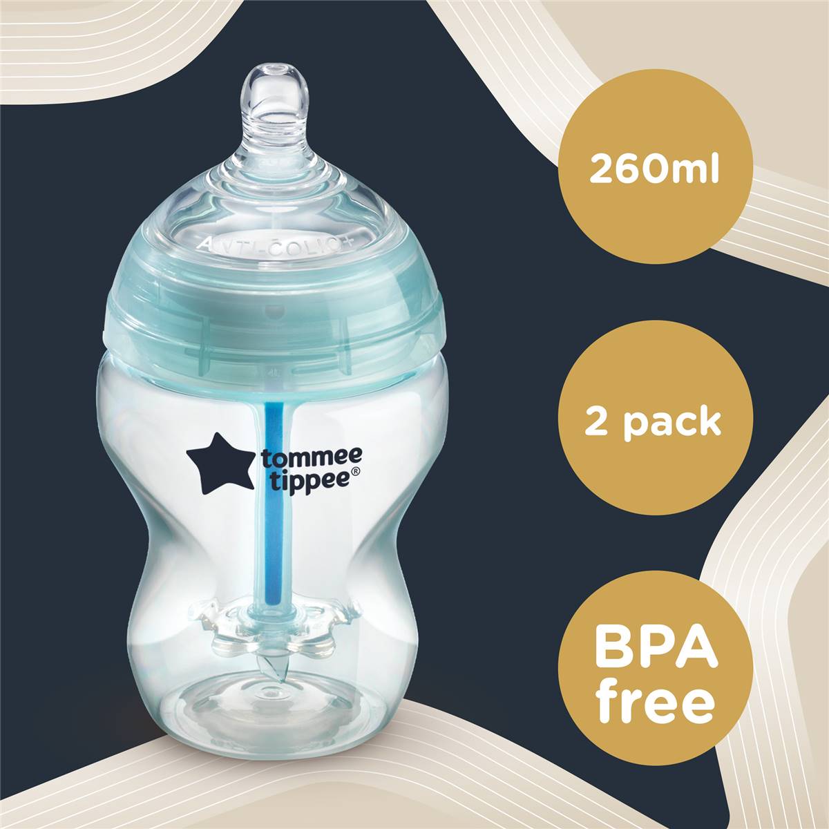 Tommee Tippee Advanced Anti Colic Feeding Bottle 260ml 2 Pack Woolworths