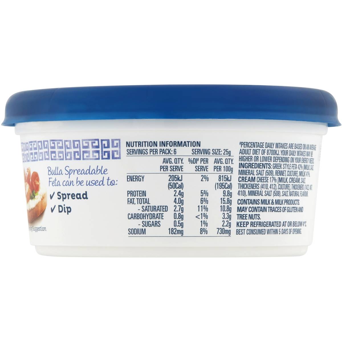 Bulla Feta Spread Original 150g | Woolworths